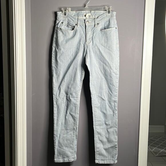 Eileen Fisher Striped Slim Boyfriend Fit Tapered Leg Size 8 - Picture 2 of 9